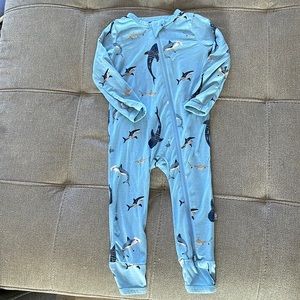 Kyte Baby Zippered Romper, EUC, size 12-18m, Stream Shark